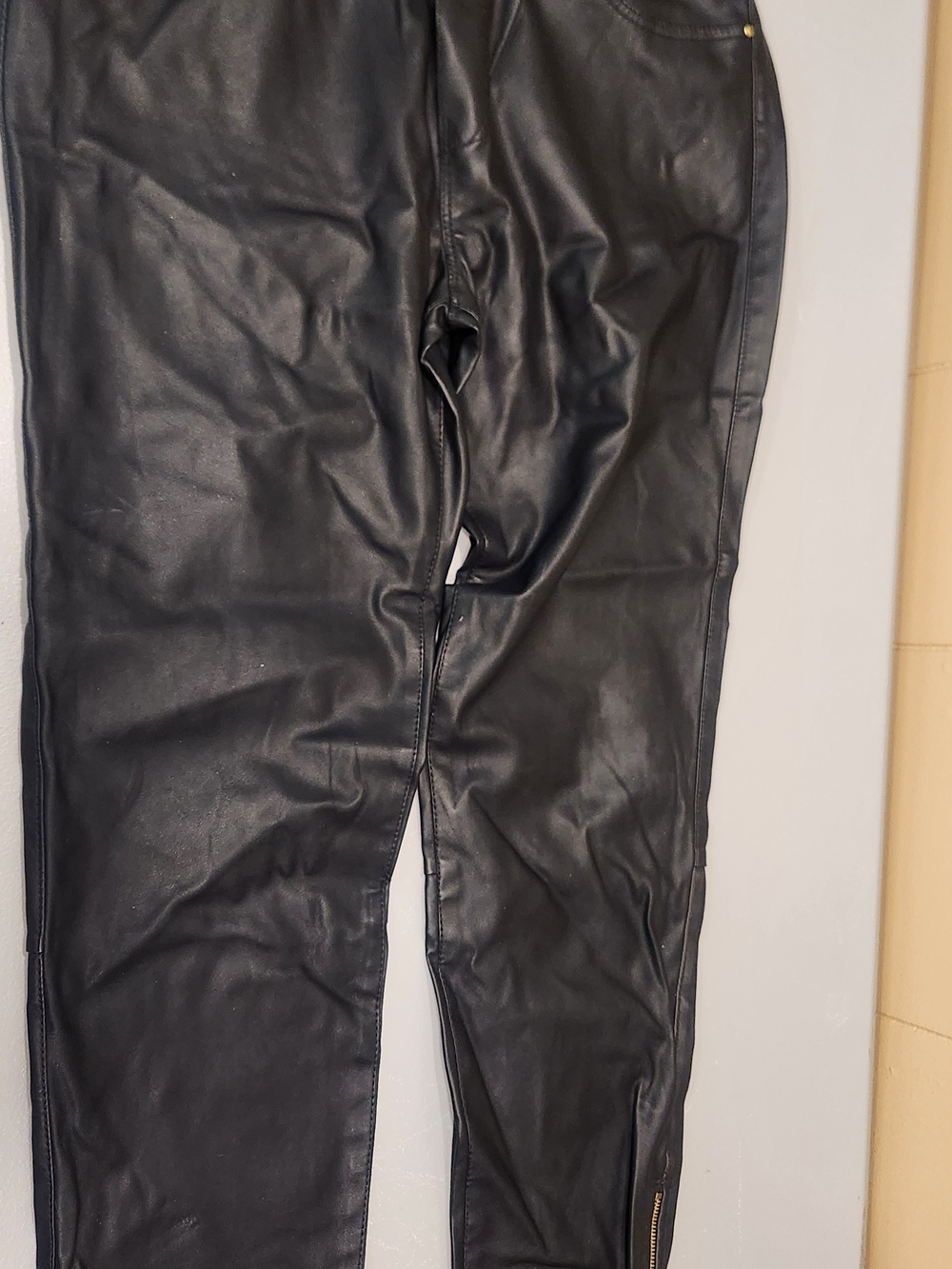 Black Faux Leather Zara Pants Lrg